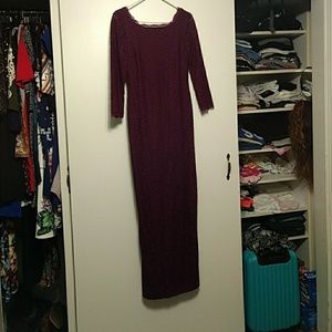 Adrianna Papell Burgundy Lace Gown